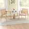 Costway Mid Century Modern Accent Chairs Set of 2/4 with Breathable Rattan Back Dining Room
